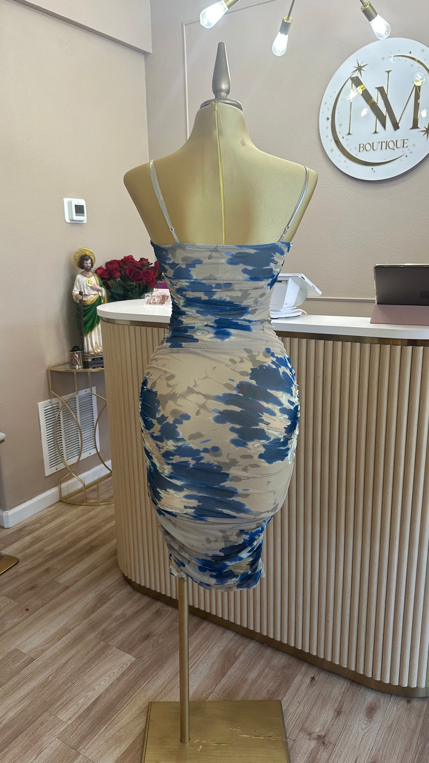 Brown & blue mesh dress 💙