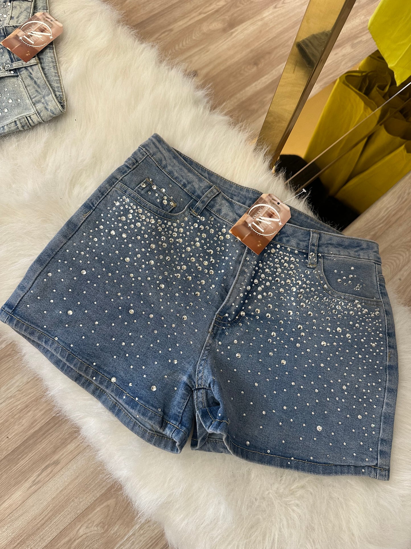 Dark Rhinestone Shorts