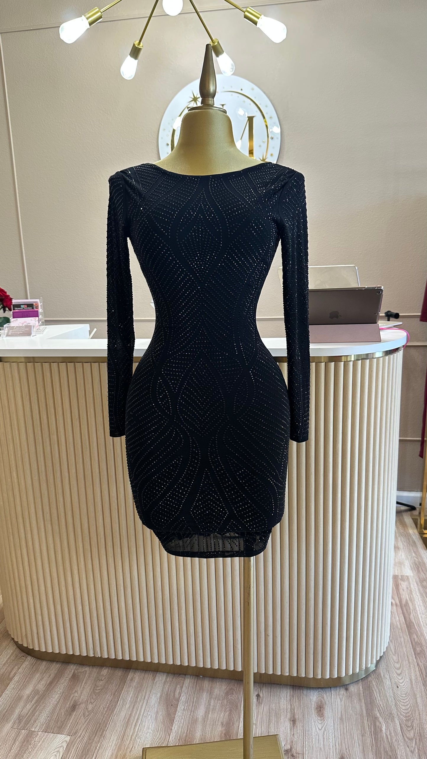 Black rhinestones Dress 🖤