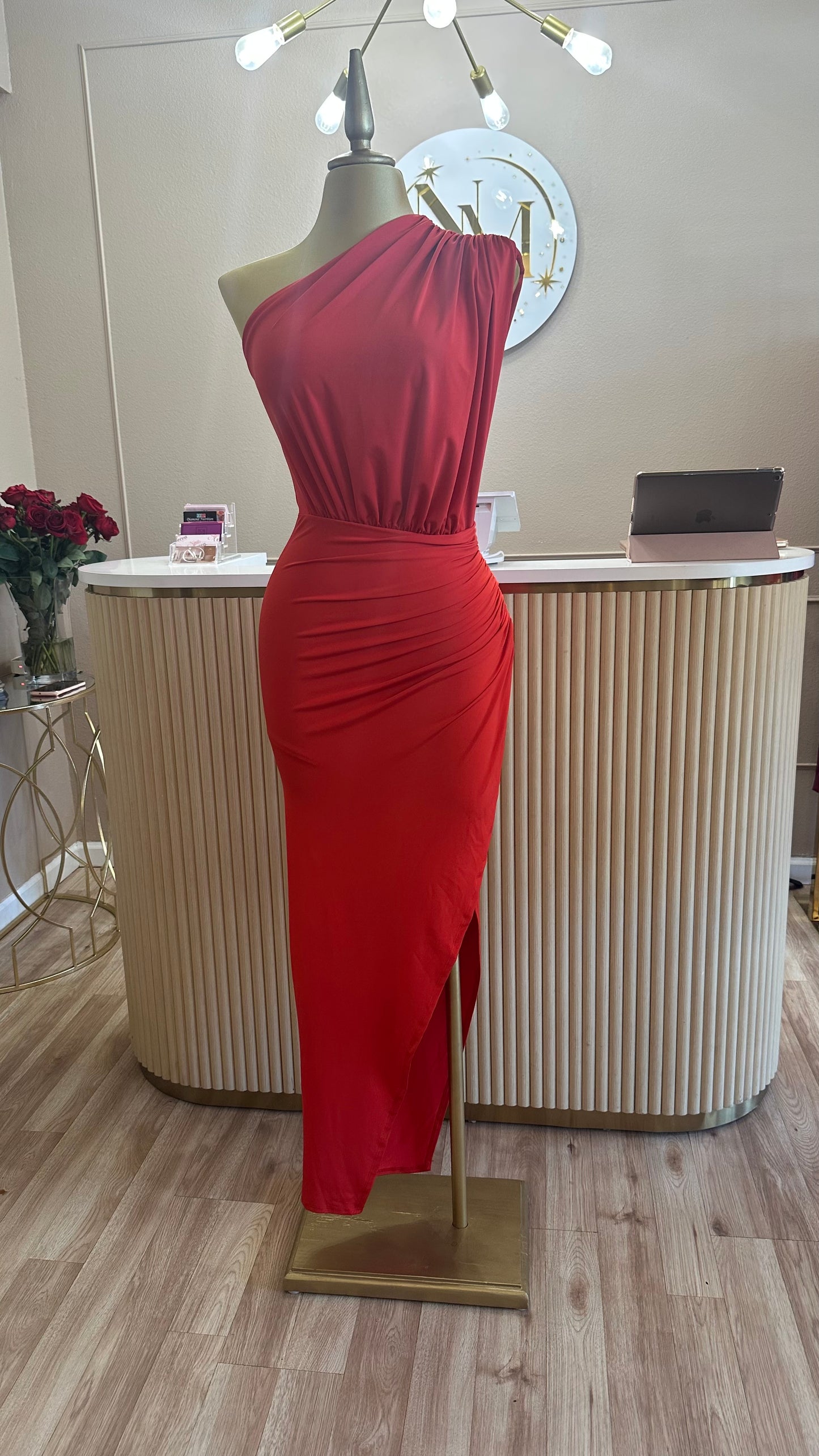 One shoulder Red ❤️ Dress