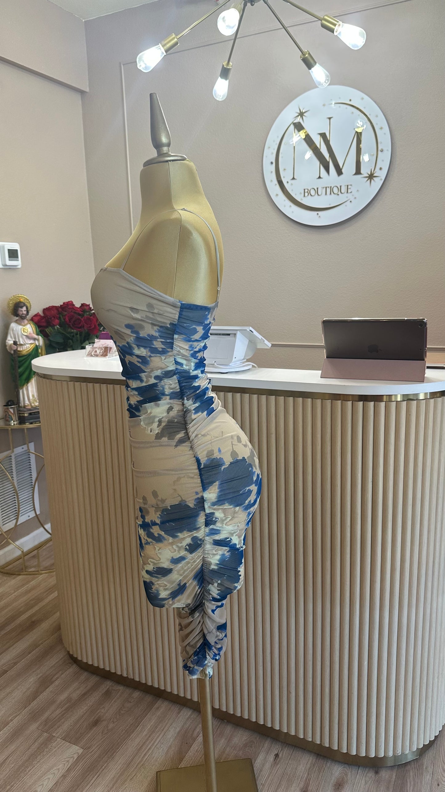 Brown & blue mesh dress 💙