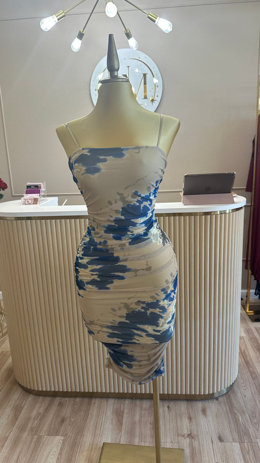 Brown & blue mesh dress 💙