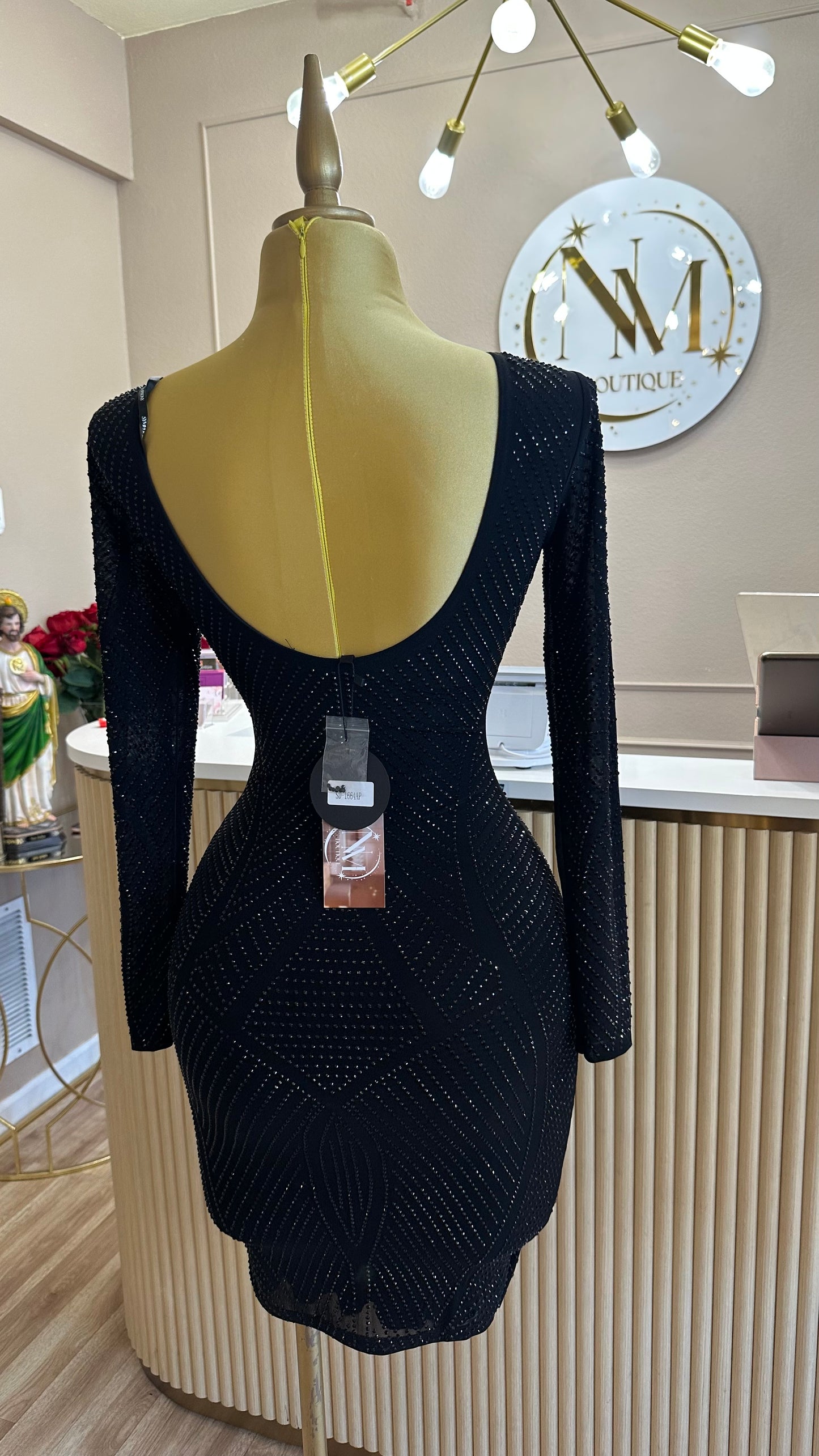 Black rhinestones Dress 🖤