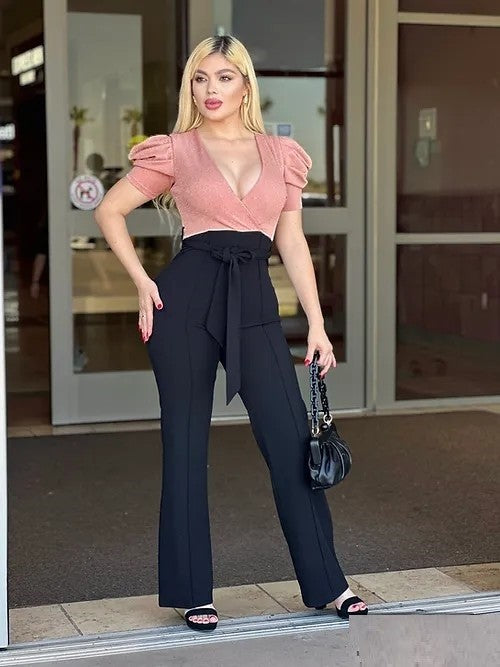 Pink and Black Jumpsuit