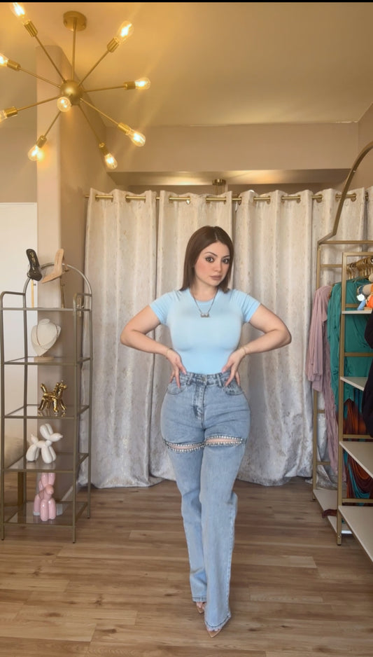 Light Rhinestone Jeans