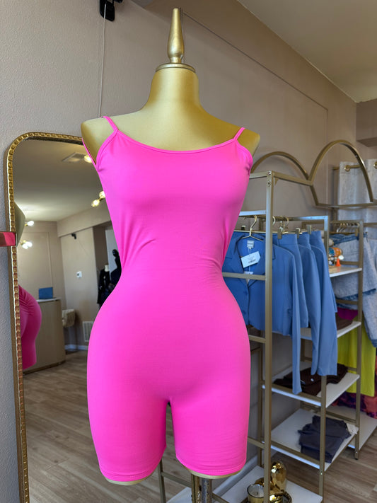 Hot Pink Romper Backless